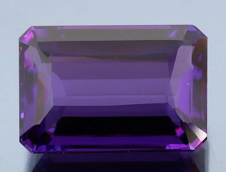 25.77ct emerald cut purple created Amethyst