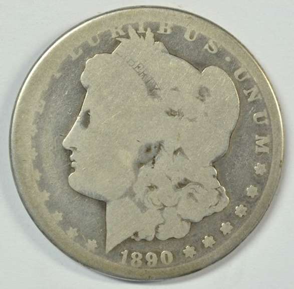 Scarce 1890-CC Morgan Silver Dollar in circ