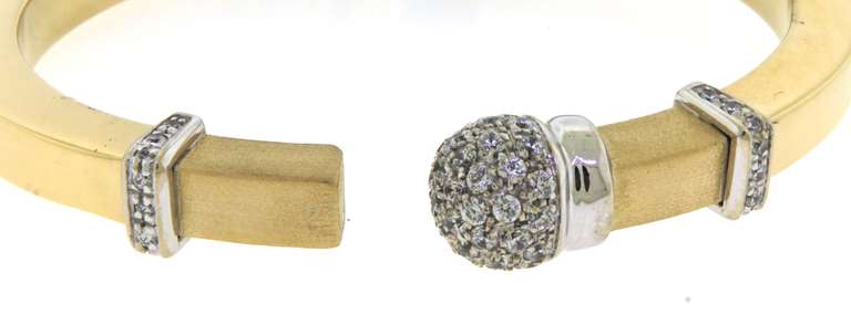 Remarkable 18kt Biko CZ Bangle Bracelet