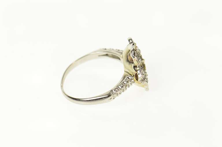 Platinum Victorian Diamond Scalloped Engagement Setting Ring