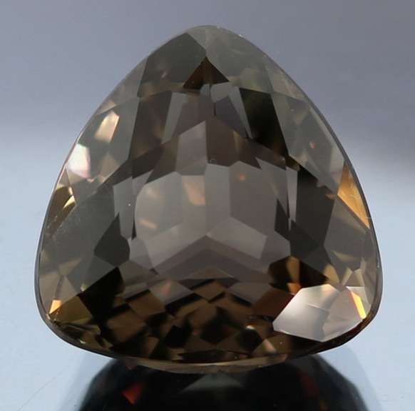 Rich 31.79ct trillion cut Smoky Quartz