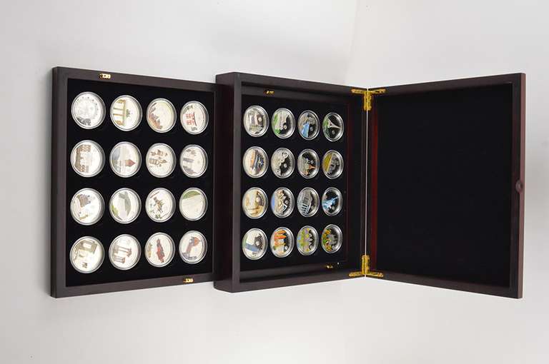 2010-2012 Palau $5 - World Of Wonders - 32 Coin Set - Fancy Box & COA