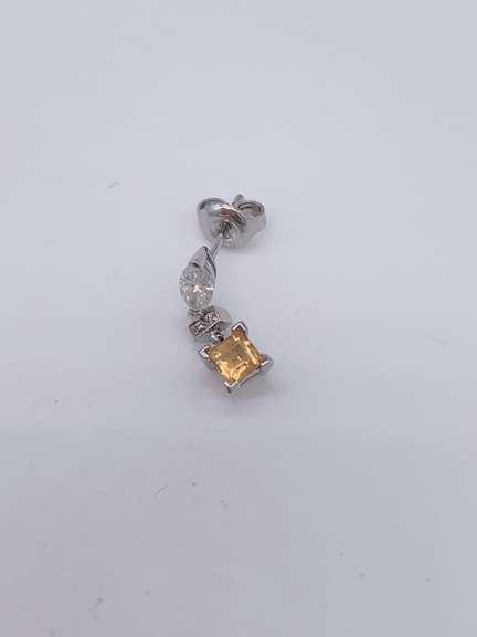 14kt Gold, Citrine & Diamond Earrings
