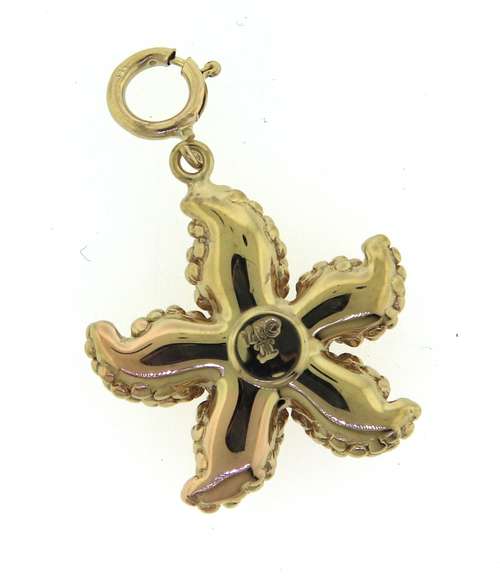 Amazing Yellow Gold Star Fish Charm