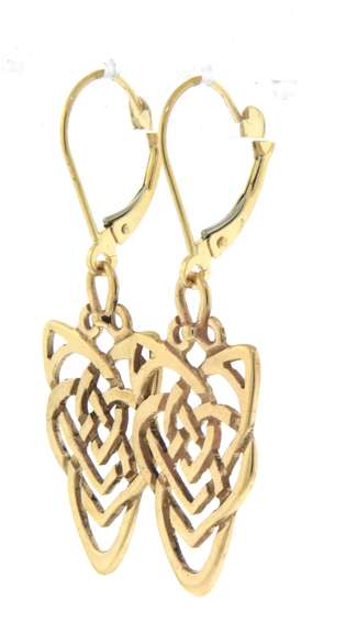 Fancy Yellow Gold Celtic Knot Earrings