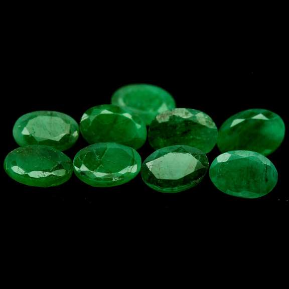 Heavy 6.68ct 9 piece Zambian Emerald set