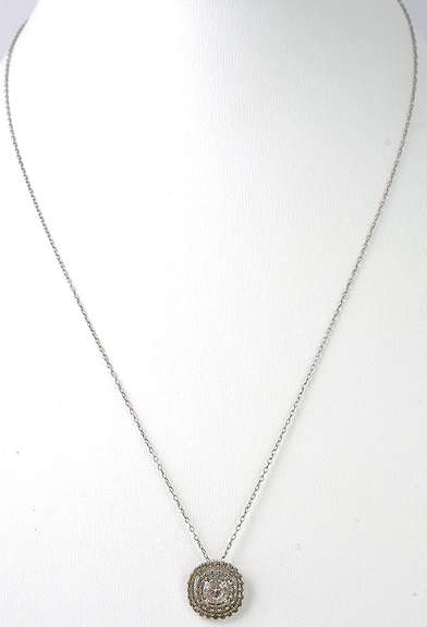 Sparkly Topaz Halo Necklace in Sterling Silver