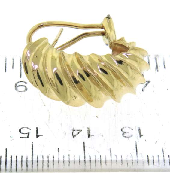 Remarkable Heavy 18kt Ridged Hoop Earrings