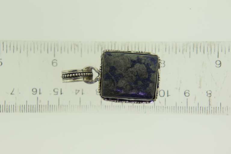 Silver-Tone Quartz Gemstone Pendant