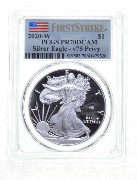 PR70 DCAM 2020-W American Silver Eagle - V75 Privy First Strike - PCGS