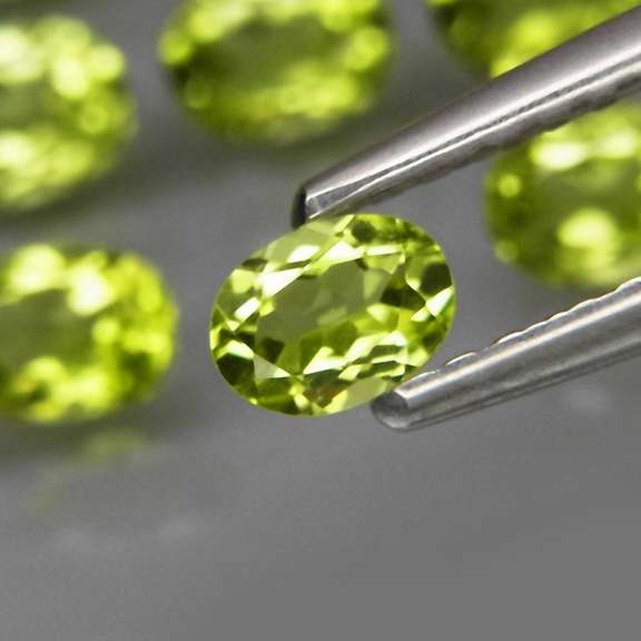 Real 6.75ct untreated apple green Peridot set