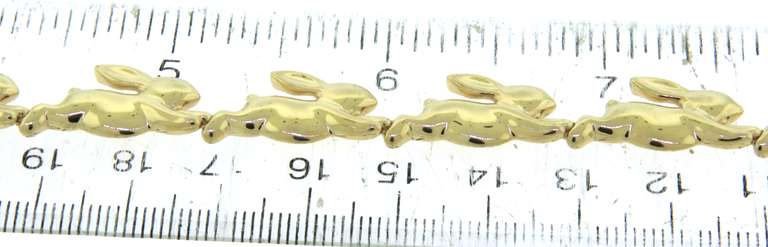 Charming Yellow Gold Rabbit Bracelet