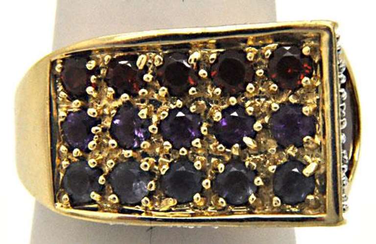 14KT YELLOW GOLD GARNET, AMETHYST, TANZANITE, CITRINE