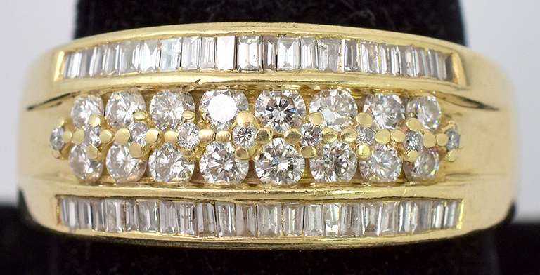 Shiny Diamond Band Ring in 14KT Yellow Gold
