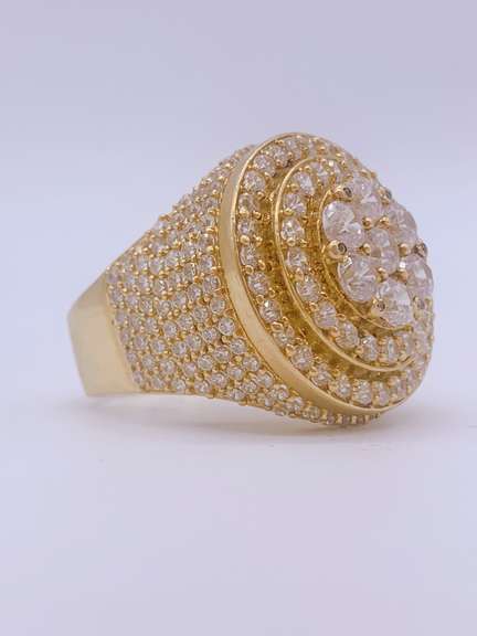 Unisex 10kt Solid Yellow Gold Cocktail Ring