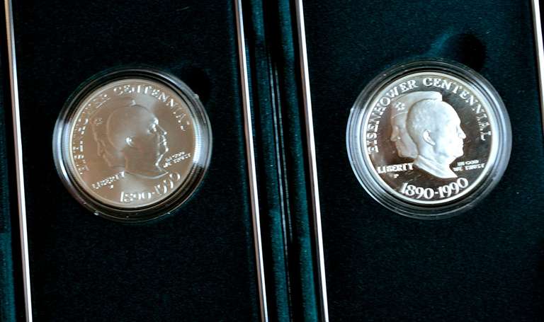 1990 Eisenhower Commem Dollars, OGP Proof and BU