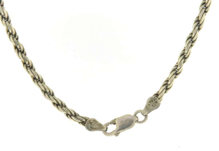 Italian Sterling Silver Rope Chain Necklace