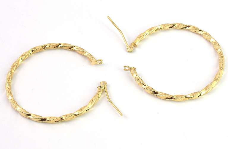 Youthful Twisted Hoops in 14KT Yellow Gold
