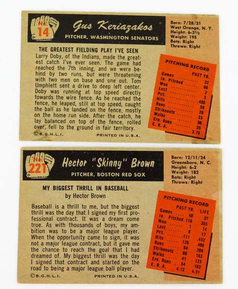 2 Bowman 1955 Baseball Cards