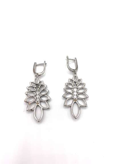 Unique Sterling Silver Floral Earrings