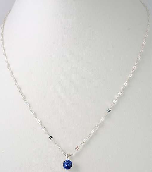 Juicy Blue Crystal Necklace in Sterling Silver