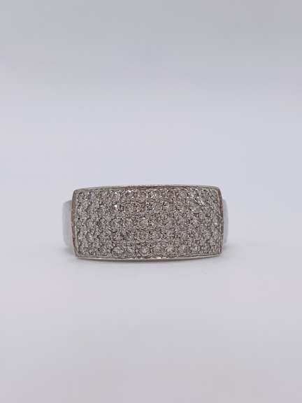 14kt Solid White Gold Diamond Ring