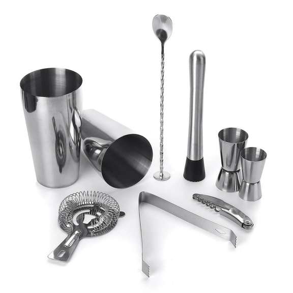 9pcs Stainless Steel Cocktail Shaker Set