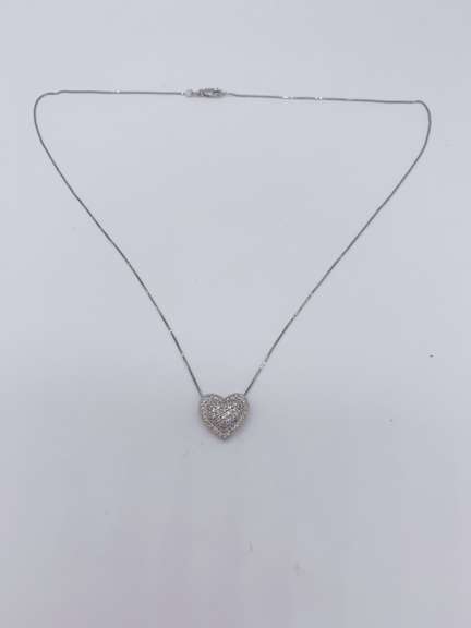 14kt Solid Gold & Diamond Heart Necklace