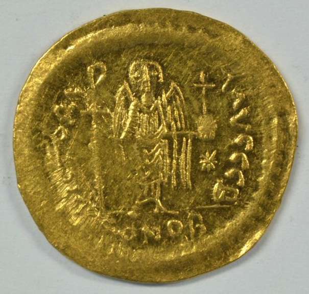 Mint Justinian I Byzantine Gold Solidus, 527 to 565 AD