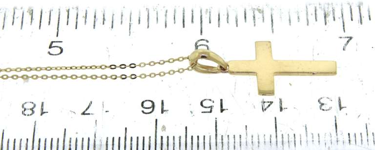 Gorgeous Yellow Gold Cross Pendant on Chain