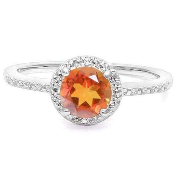 STERLING SILVER 0.82 CT AZOTIC GEMSTONE & DIAMOND COCKTAIL RING