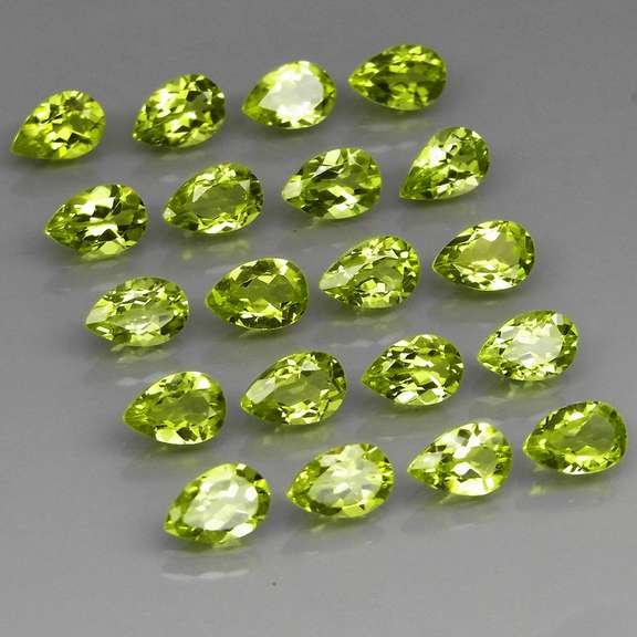 Pear cut! Unheated! 8.74ct Peridot set!