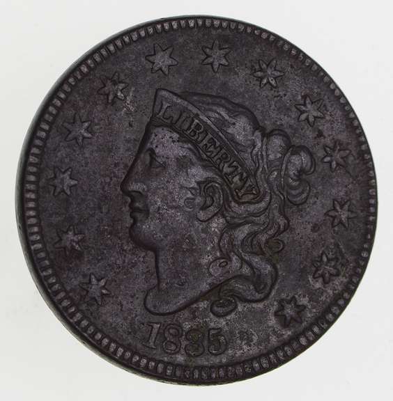 1835 Matron Head Large Cent - Large 8 & Stars - Circulated