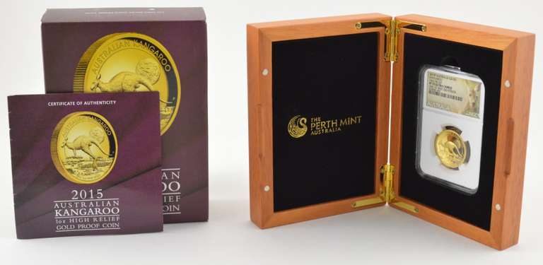 PF70UCAM 2015-P Australia $100 Gold Kangaroo 1 Oz .999 Fine Gold - NGC