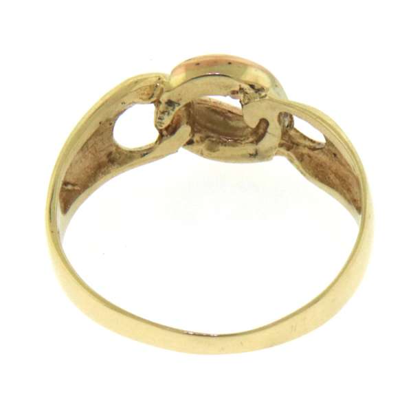 Chic 14kt Tricolor Openwork Link Ring