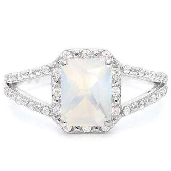 STERLING SILVER OCT 6*8 MM FIRE OPAL RING