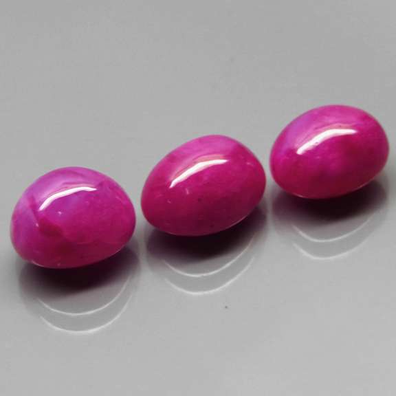 Heated only! 13.73ct top pinkish red Ruby cabochon set