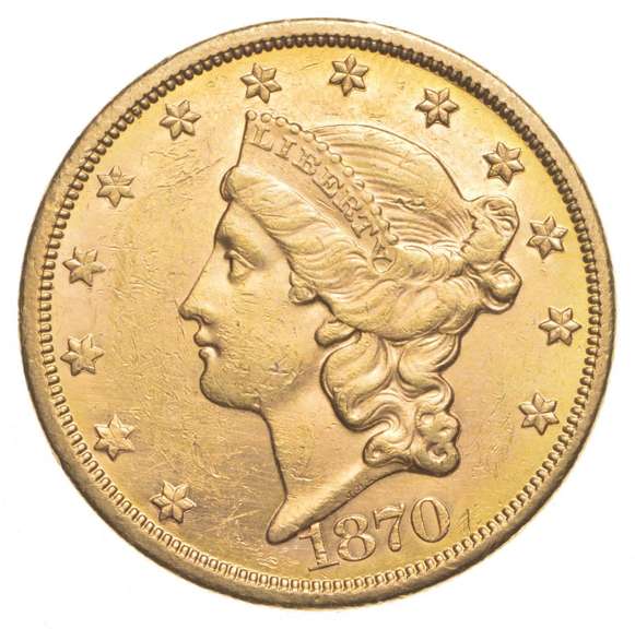 1870-S $20.00 Liberty Head Gold Double Eagle
