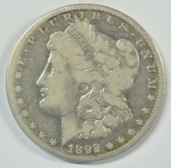 Rare key date 1892-CC Morgan Silver Dollar. Tougher 'CC'