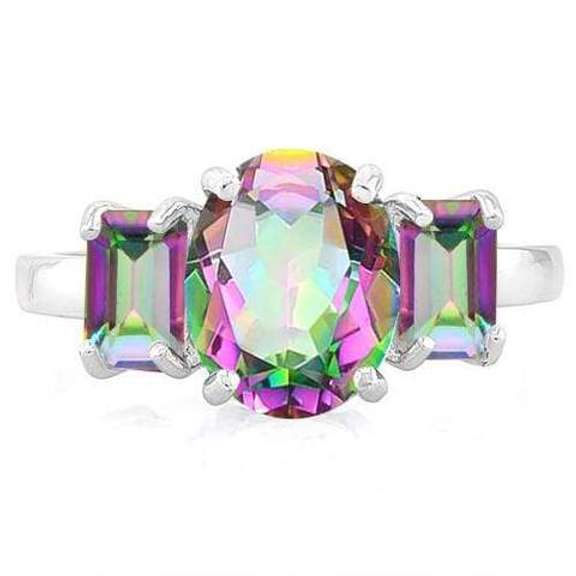 IRRESISTIBLE ! 2.41 CARAT MYSTIC GEMSTONE STERLING SILVER RING