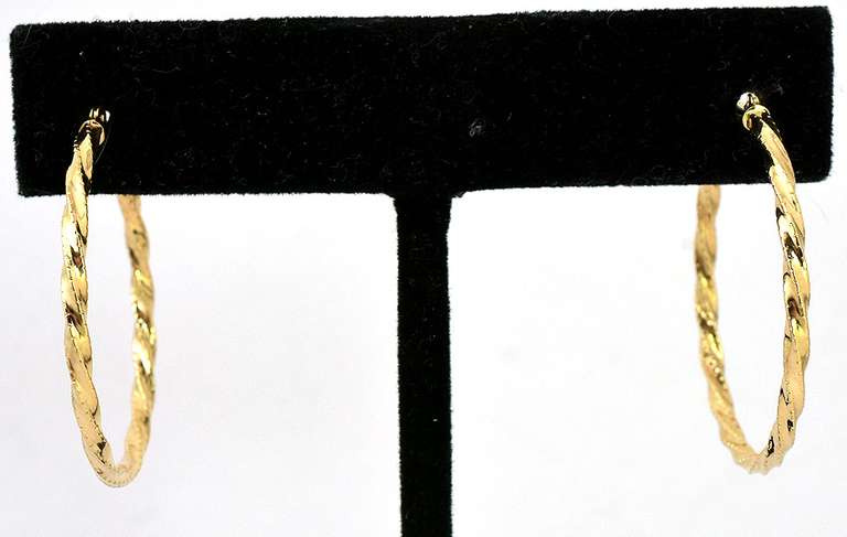Youthful Twisted Hoops in 14KT Yellow Gold