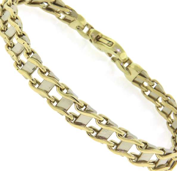 Outstanding Yellow Gold Railroad Bracelet