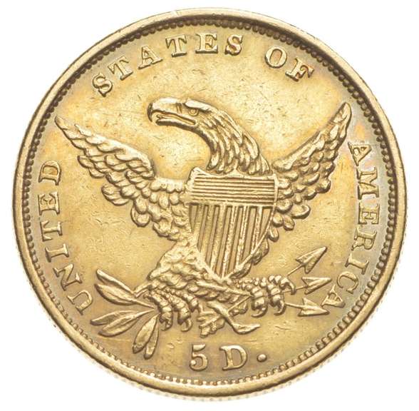 1834 $5 Classic Head Gold Half Eagle