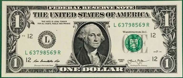 Gem Crisp 2013 $1 Federal Reserve Note Major Front To Back Offset Error!