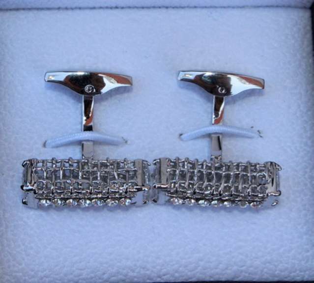 Handsome Pair Jeweled Style Cufflinks By Carelli