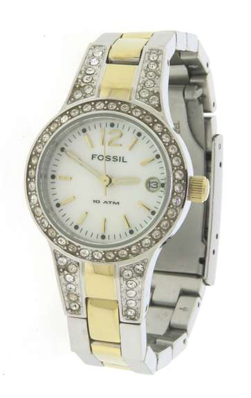 Fossil 2 Tone Mother of Pearl Dial Watch