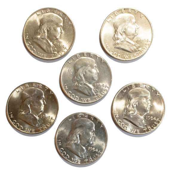 2 Each Frosty White BU 1954 P D S Franklins