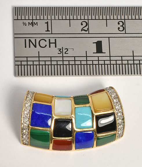 Colorful Mosaic Style 14k Slide or Pendant