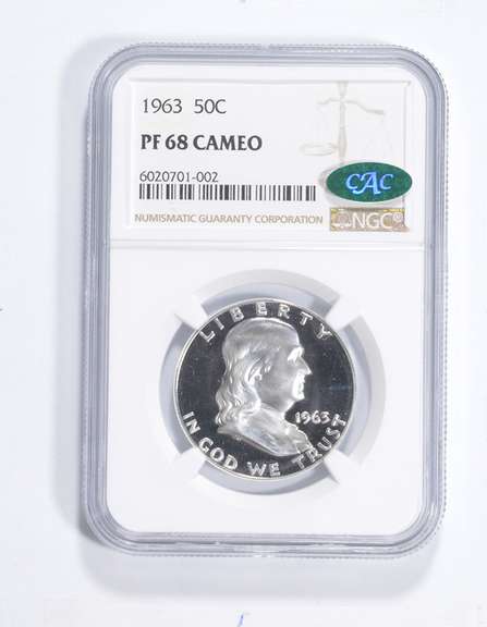 PF68 CAM 1963 Franklin Half Dollar - CAC - Graded NGC