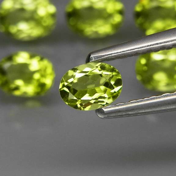 Real 8.18ct untreated apple green Peridot set